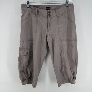 PATAGONIA Nylon Capri Pants Womens Size 6 Gray Water Girl Climbing 32x16 Outdoor